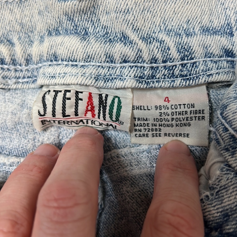 Stefano sz 4 vintage acid wash jeans w/ lace accents 80s 90s skinny - Picture 5 of 7